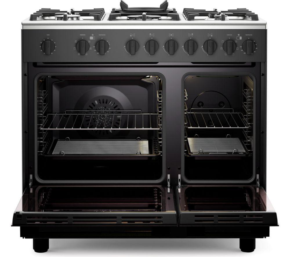 KENWOOD CK600DF 90 cm Dual Fuel Range Cooker &ndash; Matt Black & Chrome image number 7 of 10