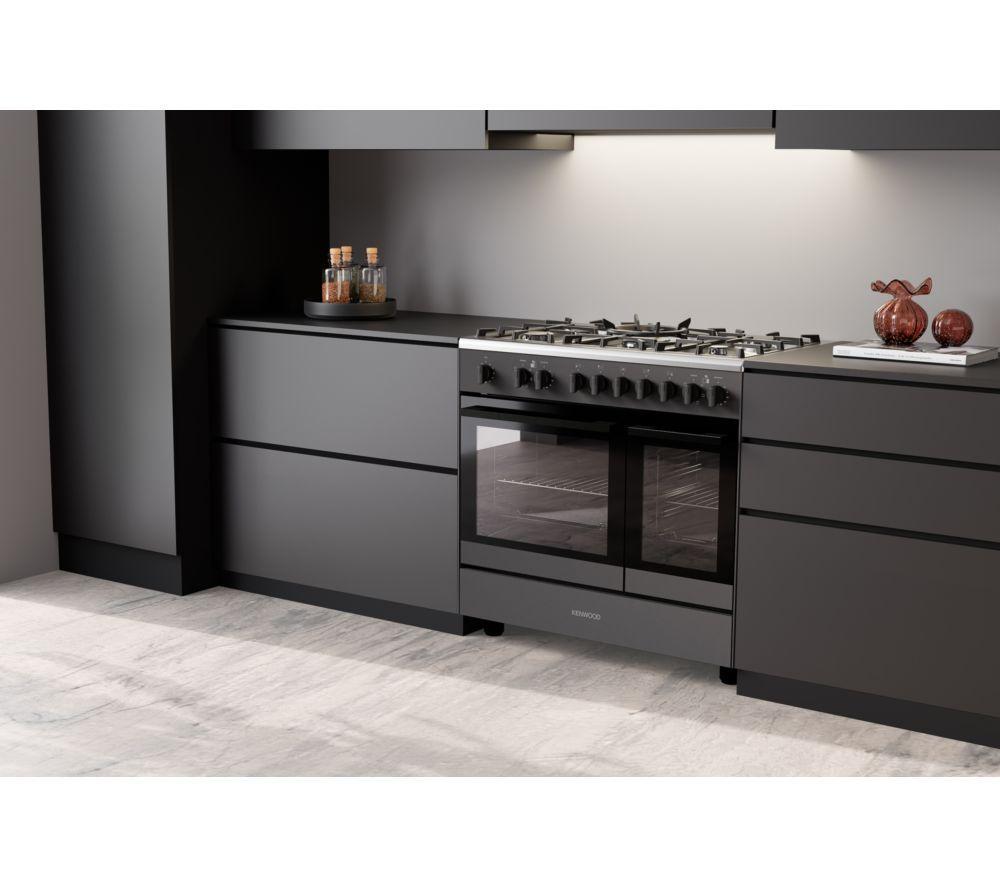 KENWOOD CK600DF 90 cm Dual Fuel Range Cooker &ndash; Matt Black & Chrome image number 8 of 10