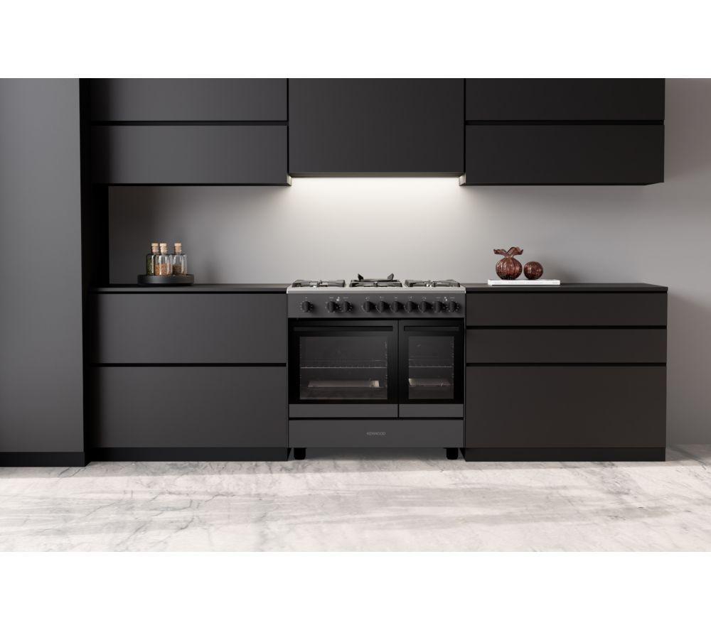 KENWOOD CK600DF 90 cm Dual Fuel Range Cooker &ndash; Matt Black & Chrome image number 9 of 10