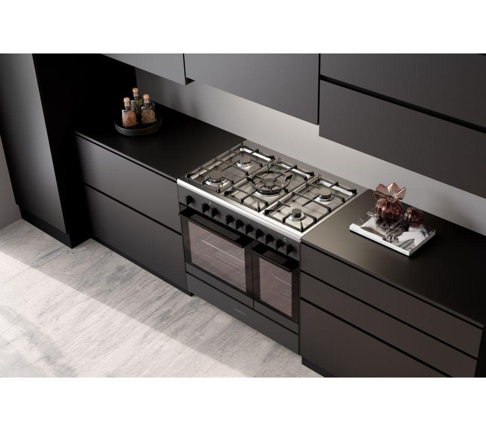 KENWOOD CK600DF 90 cm Dual Fuel Range Cooker &ndash; Matt Black & Chrome image number 10 of 10