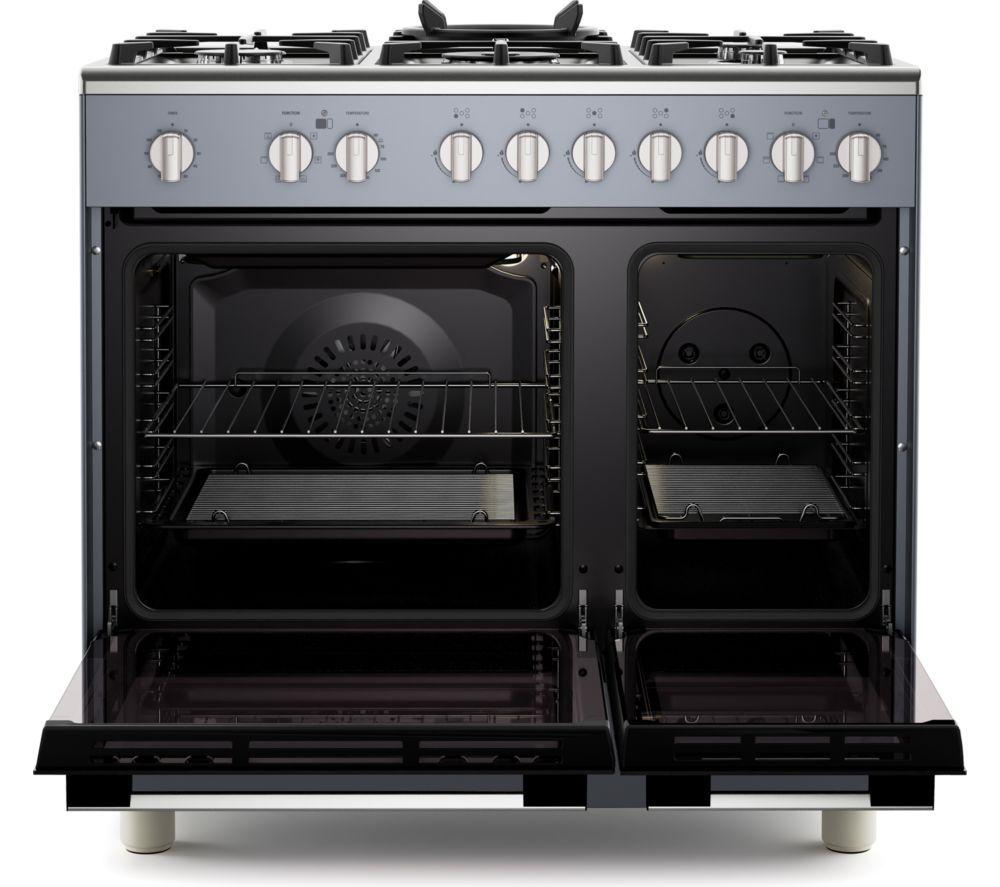 KENWOOD CK600DF-SL 90 cm Dual Fuel Range Cooker  Slate Grey & Chrome, Silver/Grey