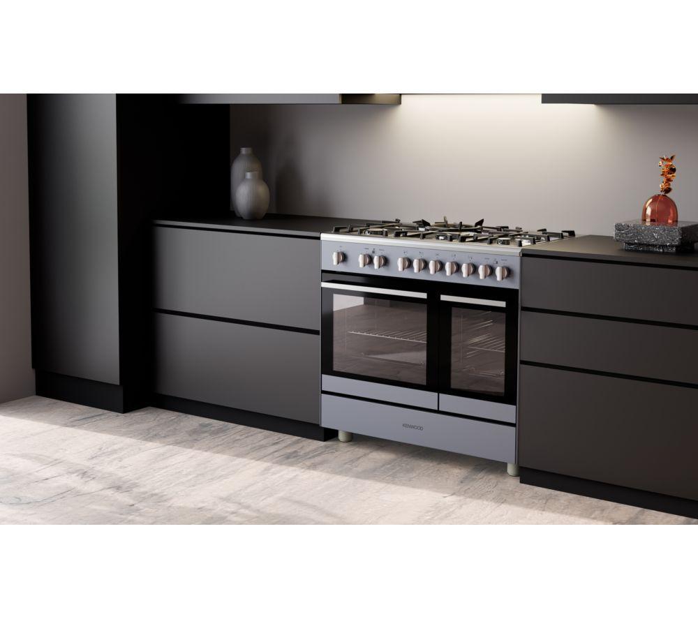KENWOOD CK600DF-SL 90 cm Dual Fuel Range Cooker &ndash; Slate Grey & Chrome image number 9 of 10