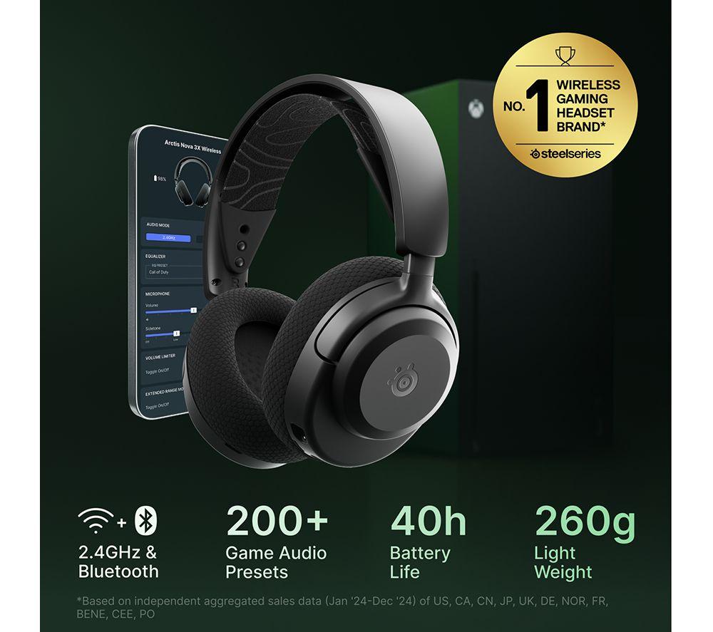 STEELSERIES Arctis Nova 3X Wireless Gaming Headset - Black image number 4 of 11