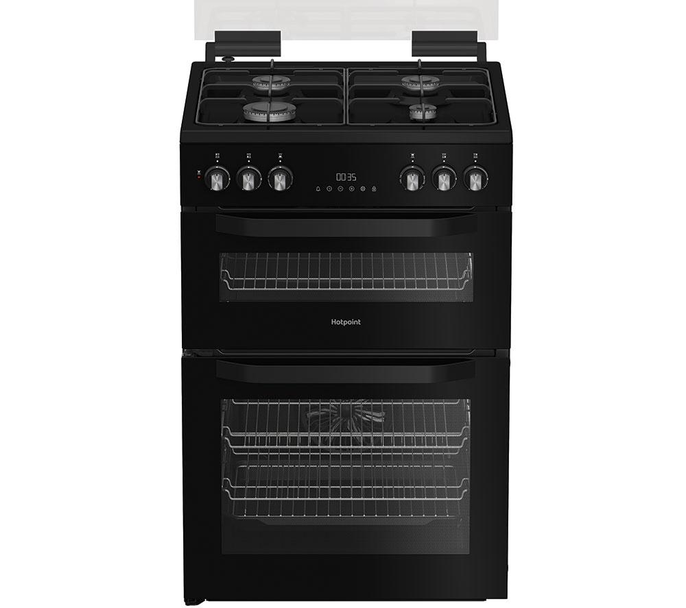 HOTPOINT HDD6GDC2B1 60 cm Dual Fuel Cooker – Black, Black