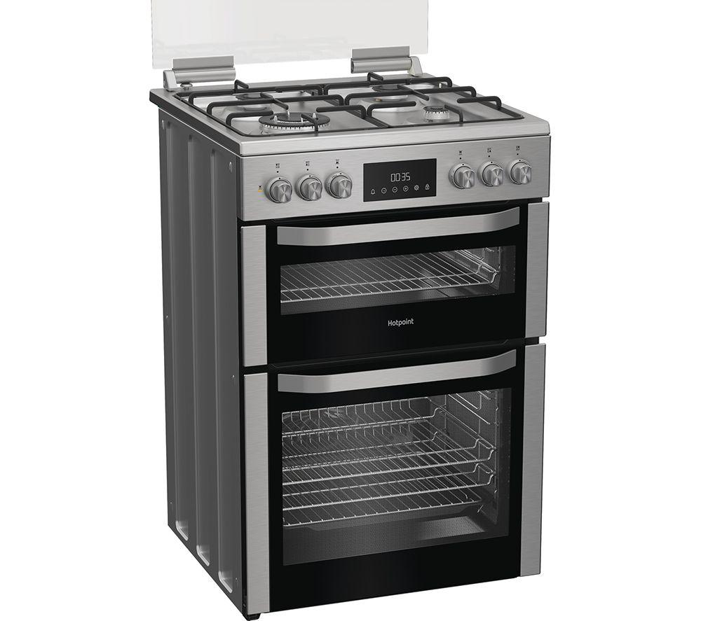 HOTPOINT Multiflow HDD6GDC2WX 60 cm Dual Fuel Cooker - Stainless Steel image number 8 of 8