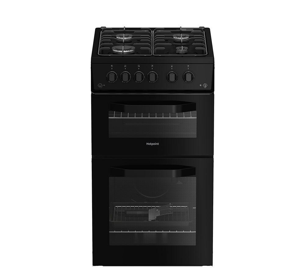 HOTPOINT HTG5GCB 50 cm Gas Cooker - Black