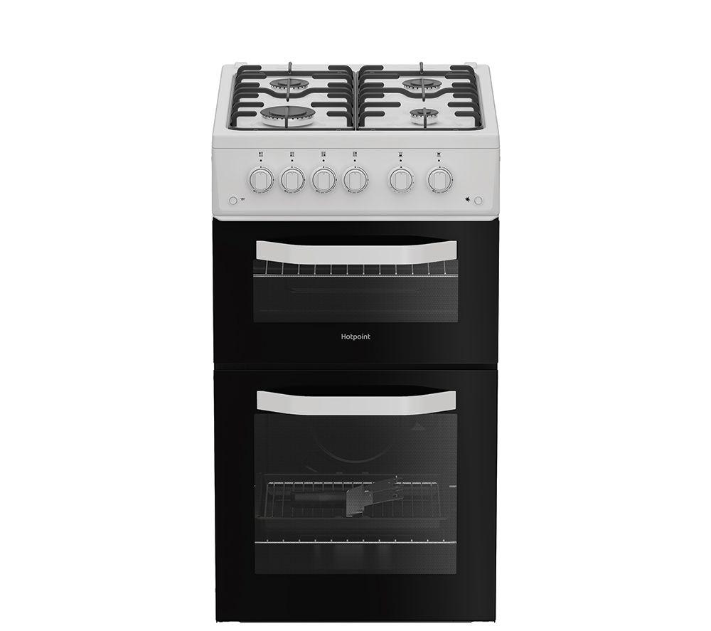 HOTPOINT HTG5GCW 50 cm Gas Cooker – White, White