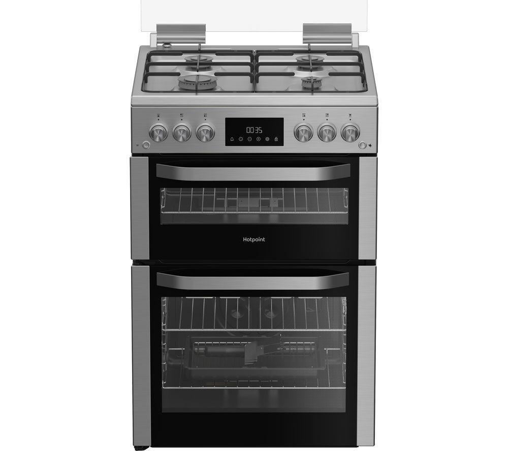HOTPOINT HDG6GDCX 60 cm Gas Cooker – Stainless Steel, Stainless Steel