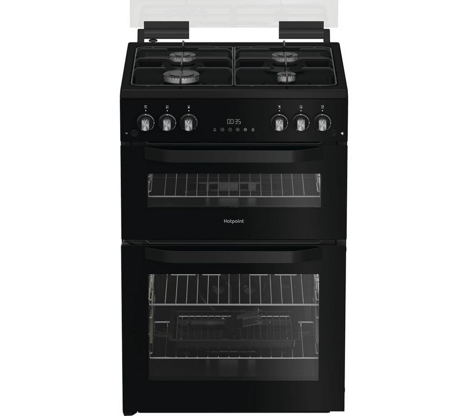 HOTPOINT HTG6GDCB1 60 cm Gas Cooker - Black