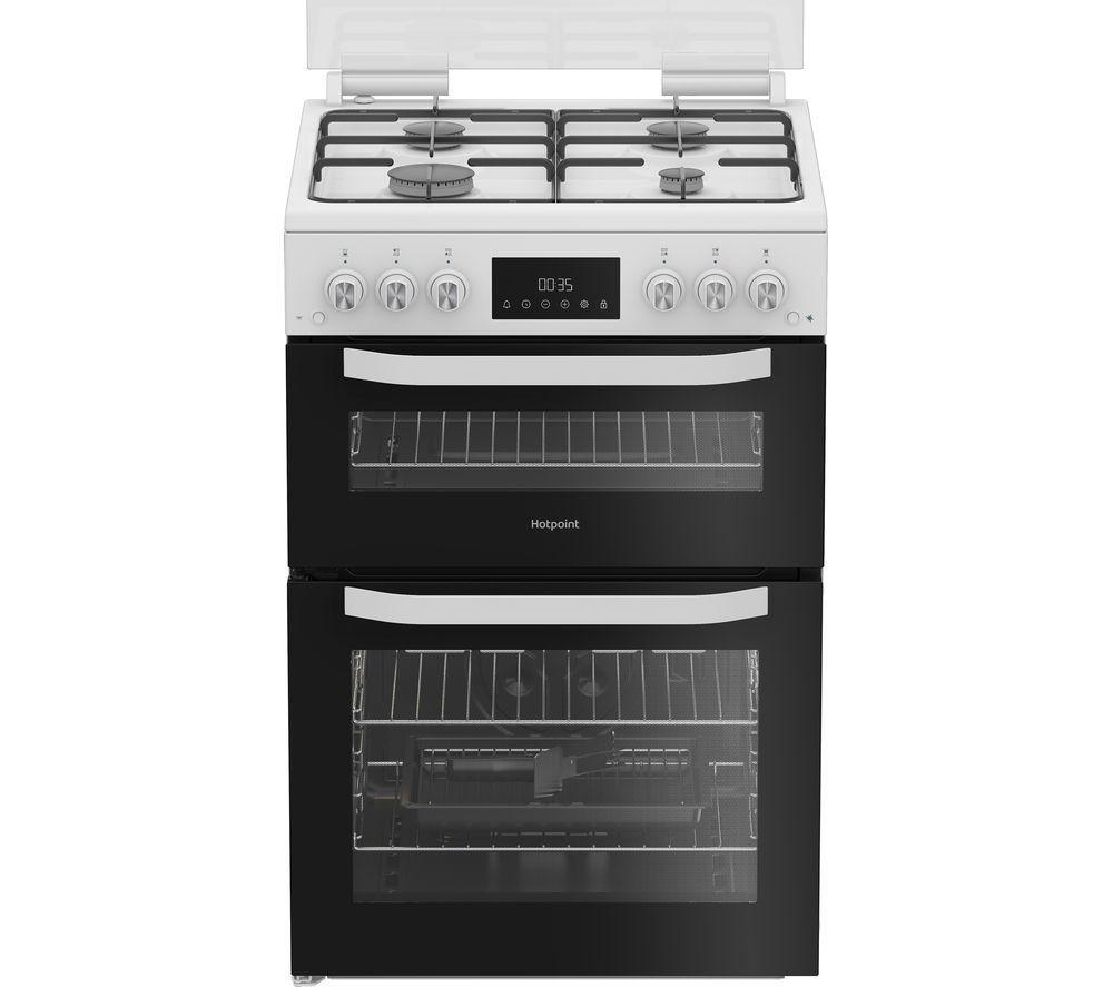 HOTPOINT HTG6GDCW 60 cm Gas Cooker – White, White