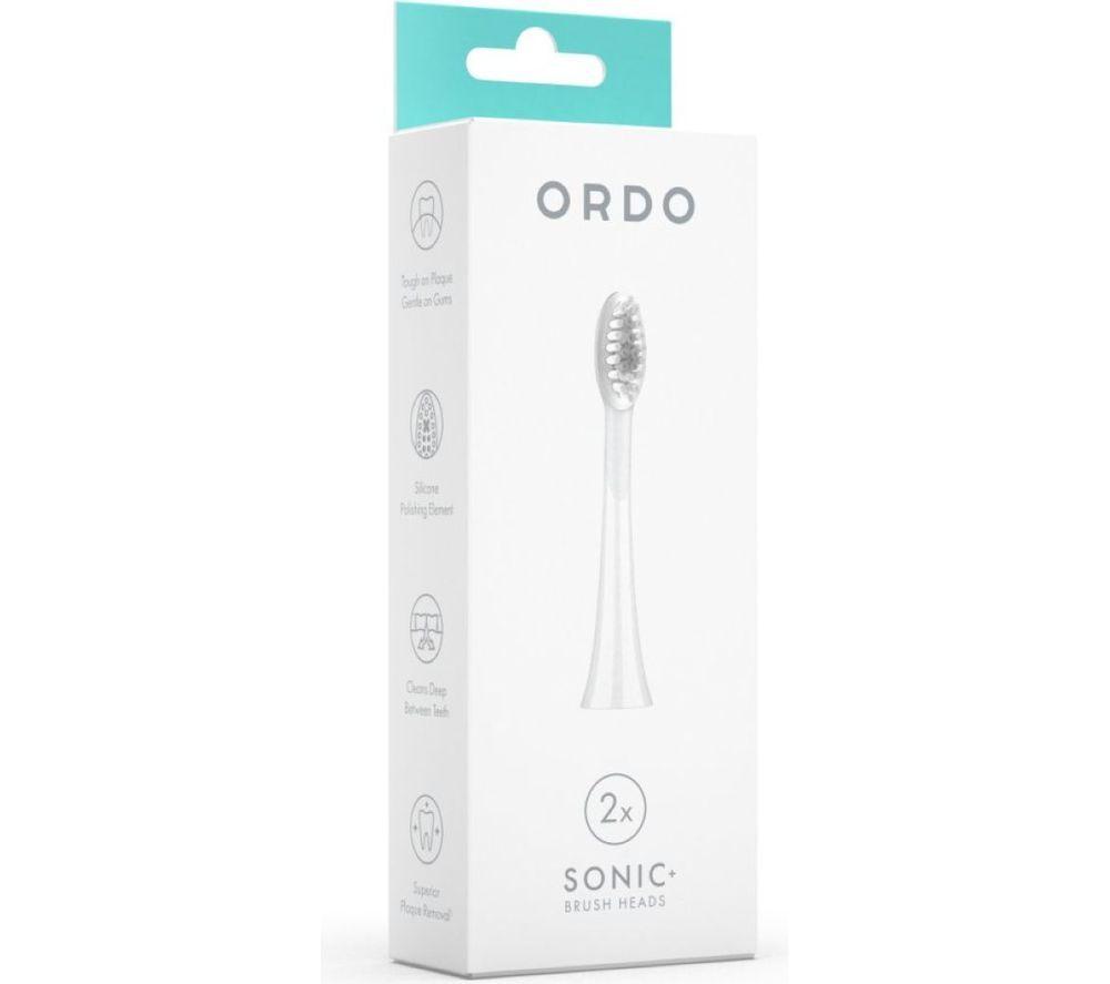 ORDO Sonic+ Replacement Toothbrush Heads - Pack of 2, White Silver image number 3 of 4