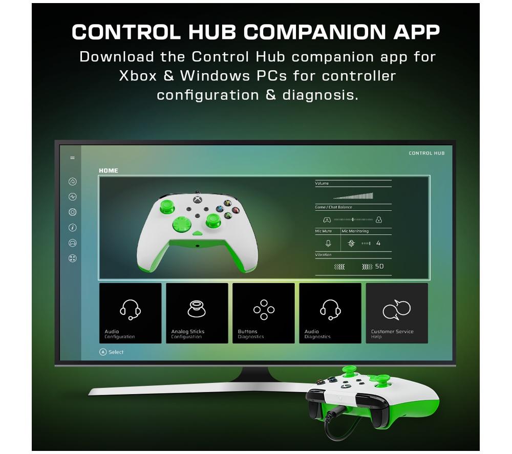 TURTLE BEACH Rematch Core Controller for Xbox & PC - White & Green image number 5 of 12
