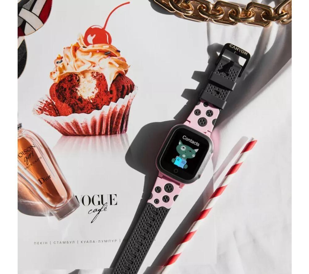 CANYON Kids Sandy KW-34 Smart Watch - Powder Pink, Silicone Strap image number 6 of 8