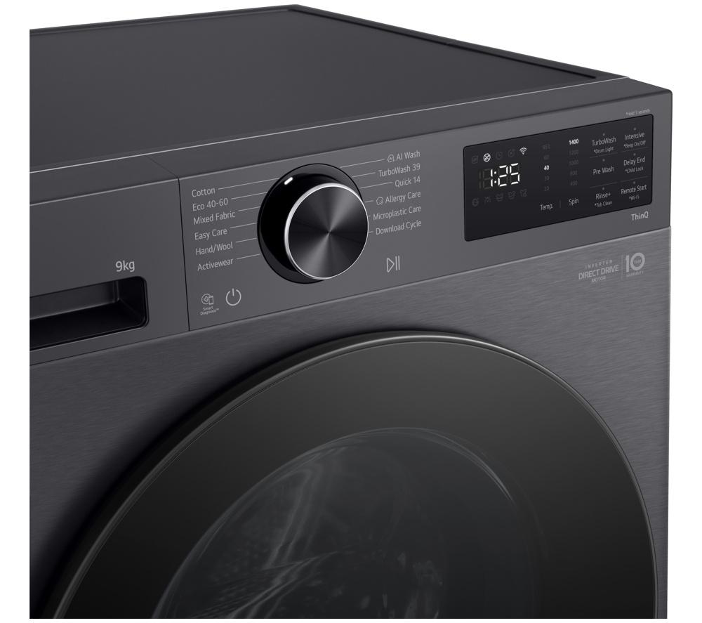 LG Series 3 Counter-Depth MAX F2X50S9TBB WiFi-enabled 9 kg 1200 Spin Washing Machine - Black image number 15 of 20