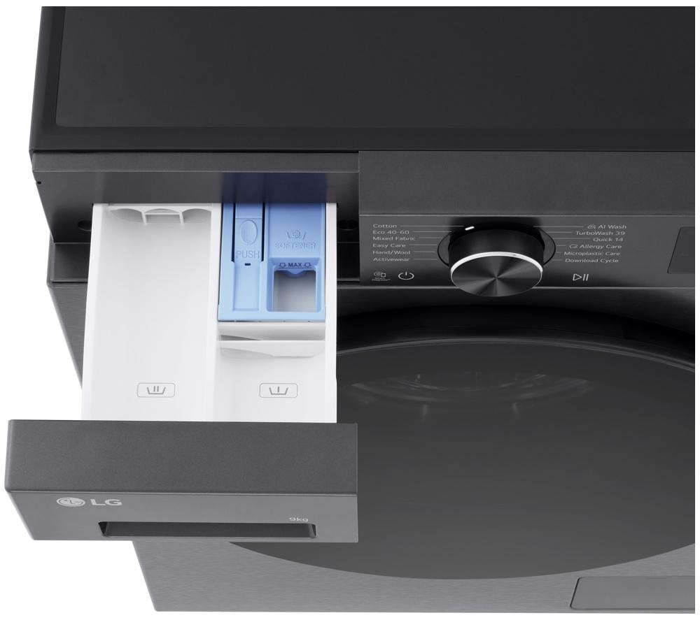 LG Series 3 Counter-Depth MAX F2X50S9TBB WiFi-enabled 9 kg 1200 Spin Washing Machine - Black image number 16 of 20