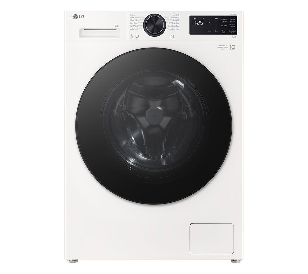LG VX50 Series Counter-Depth MAX F2X50S9TWB WiFi-enabled 9 kg 1200 Spin Washing Machine – White, White
