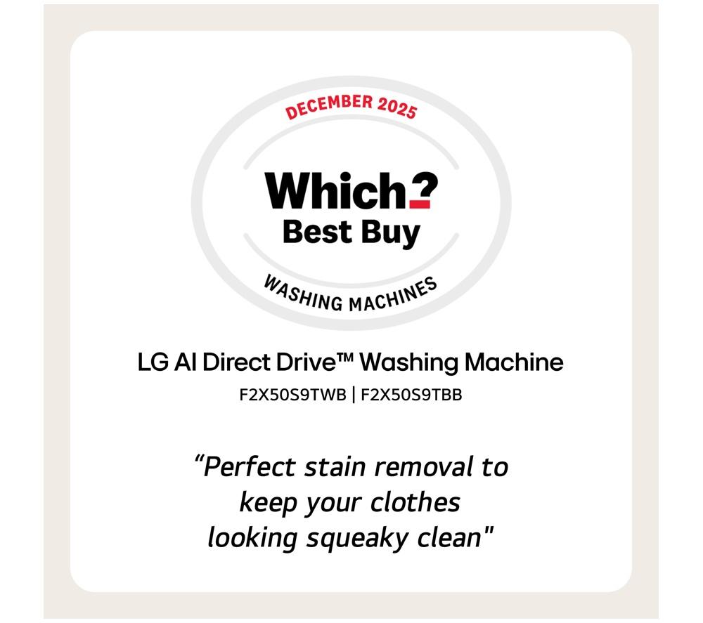 LG Series 3 Counter-Depth MAX F2X50S9TWB WiFi-enabled 9 kg 1200 Spin Washing Machine - White image number 3 of 18