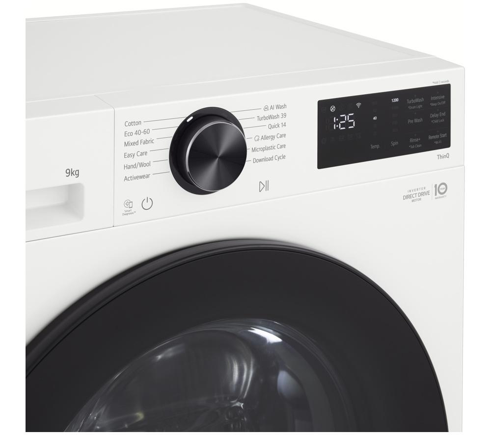 LG Series 3 Counter-Depth MAX F2X50S9TWB WiFi-enabled 9 kg 1200 Spin Washing Machine - White image number 14 of 18