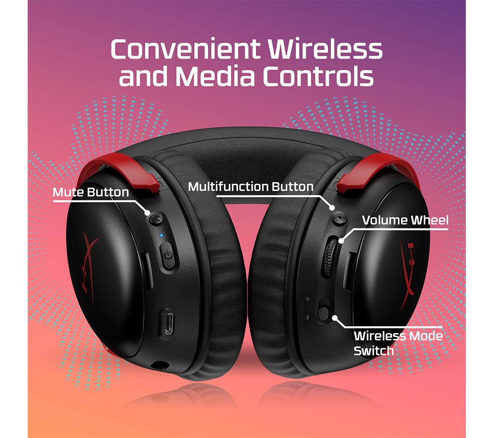 HYPERX Cloud III S Wireless Gaming Headset - Black & Red image number 4 of 14