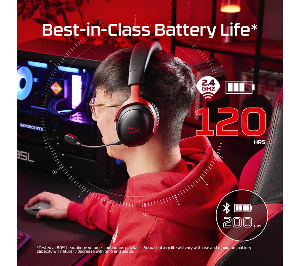 HYPERX Cloud III S Wireless Gaming Headset - Black & Red image number 6 of 14