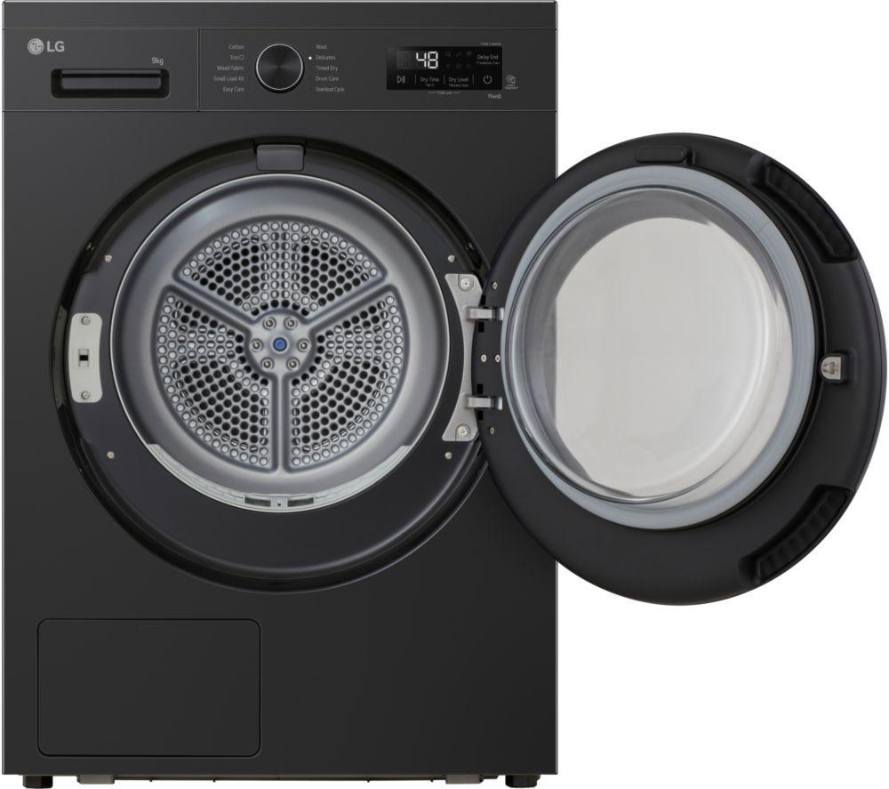 LG Series 2 ThinQ RHX1009NNK 9 kg Heat Pump Tumble Dryer - Onyx Black image number 2 of 14