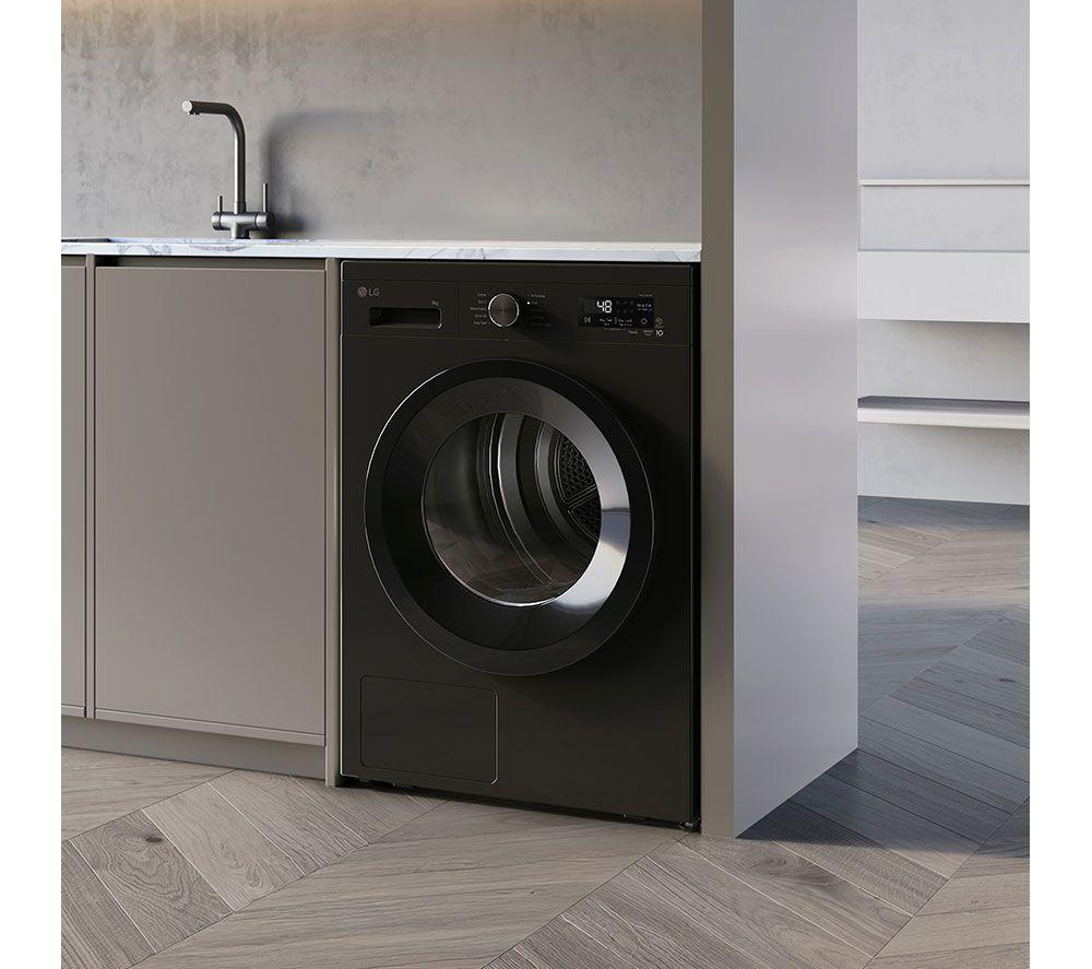 LG Series 2 ThinQ RHX1009NNK 9 kg Heat Pump Tumble Dryer - Onyx Black image number 4 of 14