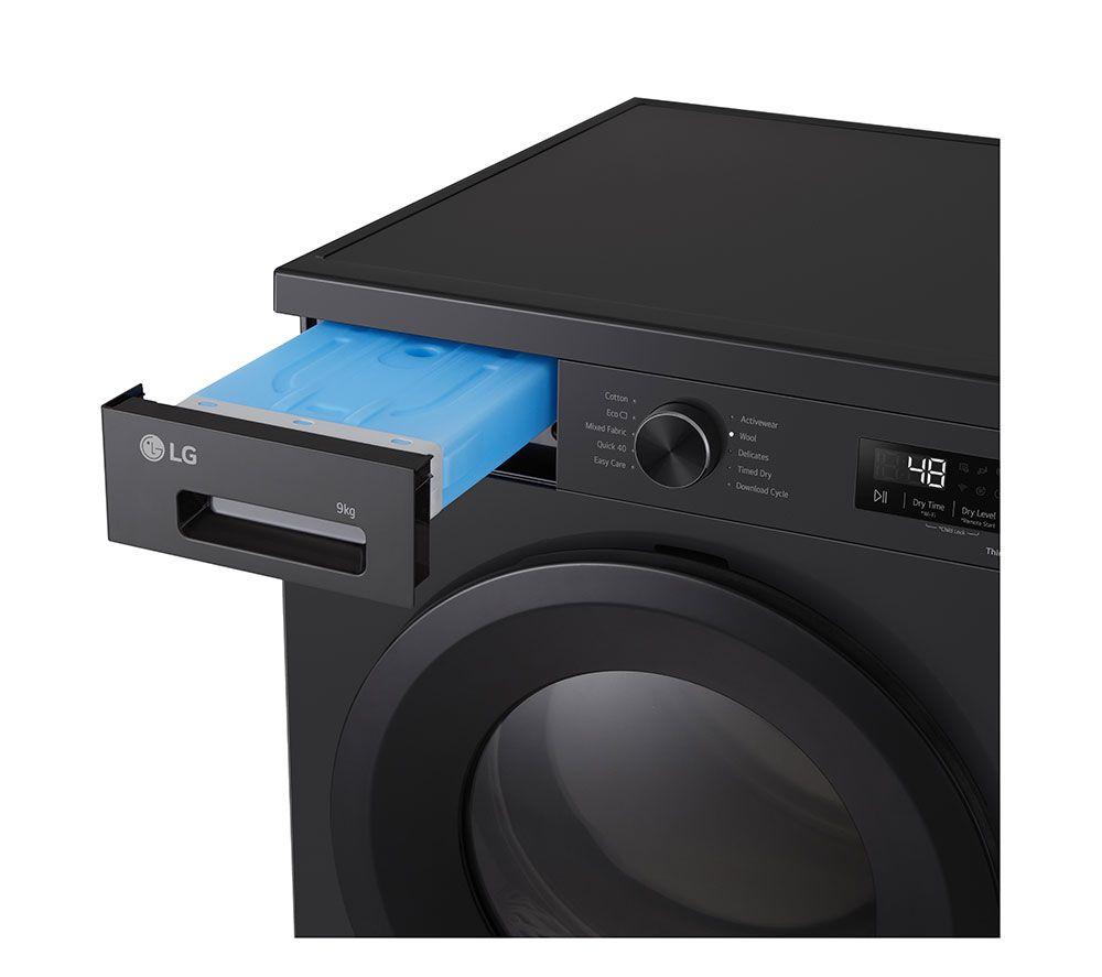 LG Series 2 ThinQ RHX1009NNK 9 kg Heat Pump Tumble Dryer - Onyx Black image number 9 of 14