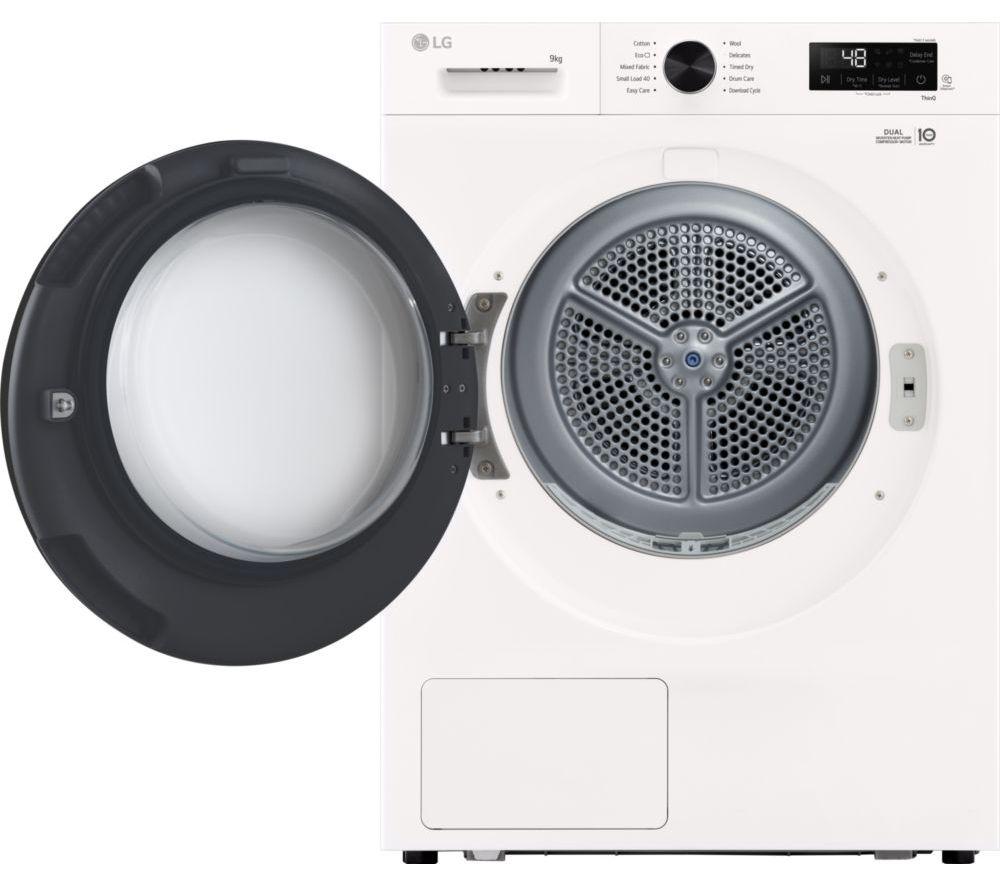 LG Series 2 ThinQ RHX1009NWK 9 kg Heat Pump Tumble Dryer - White image number 4 of 23
