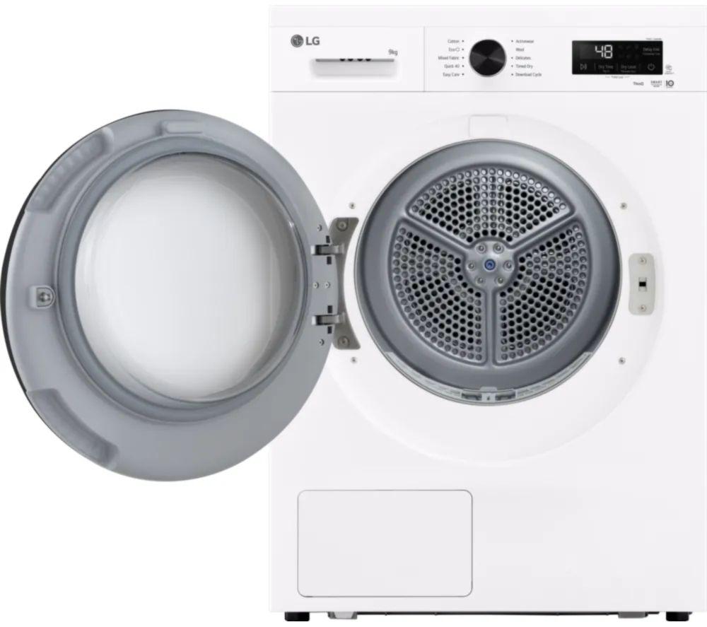 LG Series 2 ThinQ RHX1009NWK 9 kg Heat Pump Tumble Dryer - White image number 5 of 23