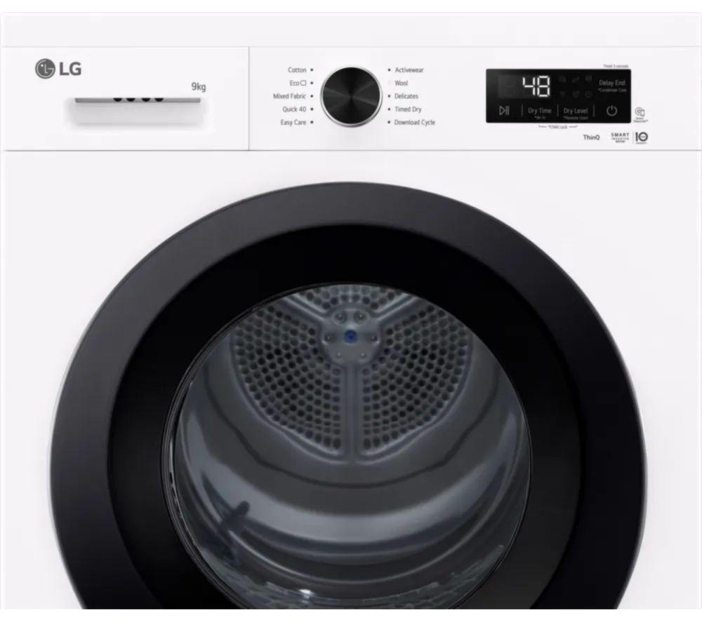 LG Series 2 ThinQ RHX1009NWK 9 kg Heat Pump Tumble Dryer - White image number 6 of 23