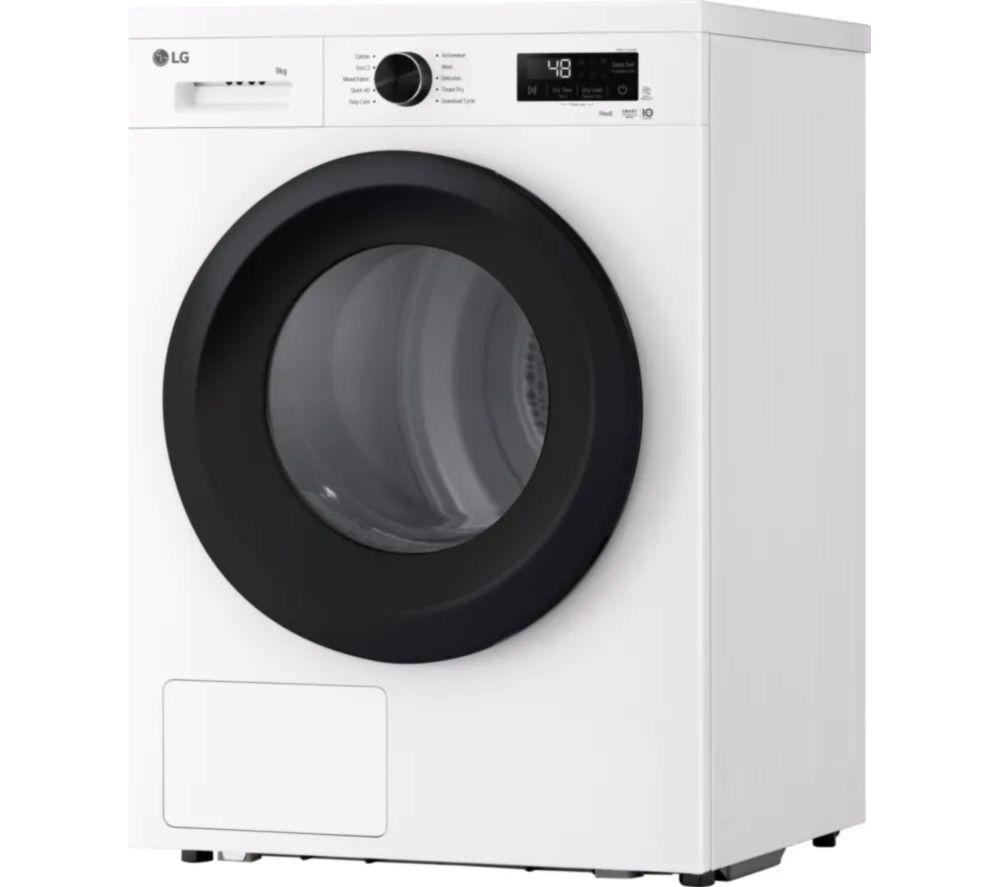 LG Series 2 ThinQ RHX1009NWK 9 kg Heat Pump Tumble Dryer - White image number 10 of 23