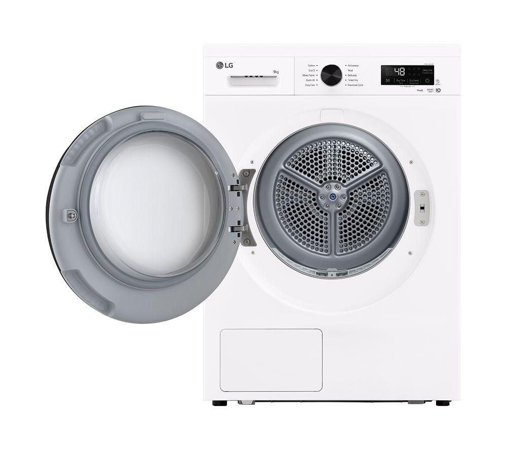 LG Series 2 ThinQ RHX1009NWK 9 kg Heat Pump Tumble Dryer - White image number 16 of 23