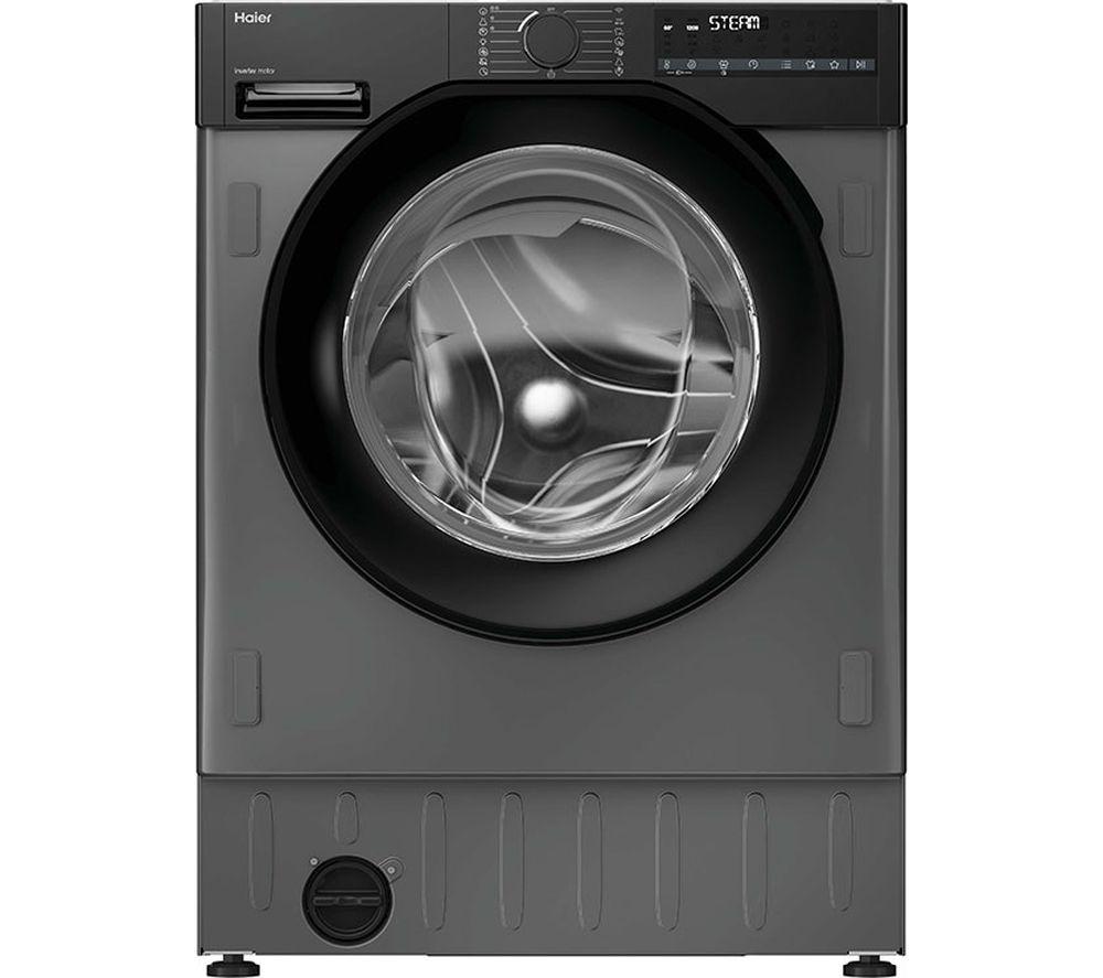 HAIER Series 6 BHA6S696M6DB9R80 Integrated 9 kg Washer Dryer, Silver/Grey,Black