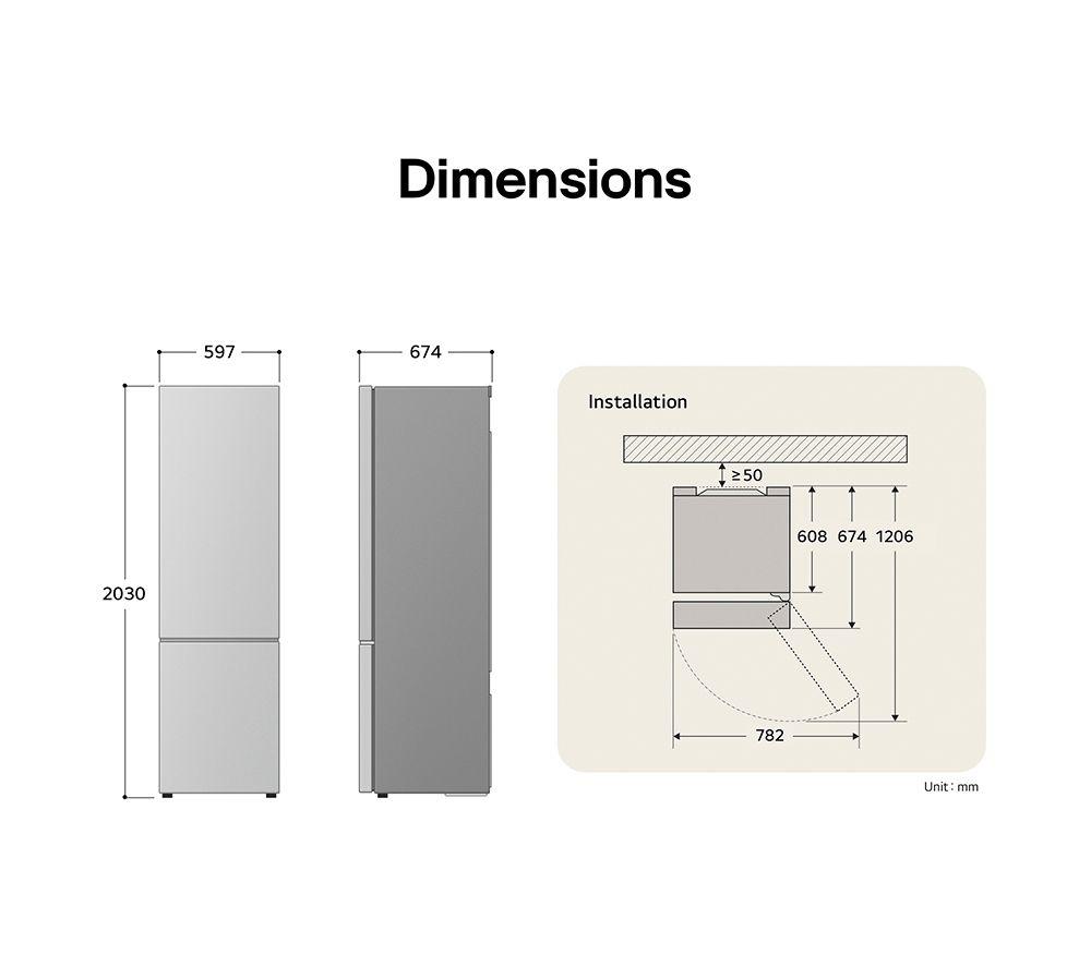 LG Fit & Max GBBS524CEV 60/40 Fridge Freezer - Essence Black Steel image number 10 of 18