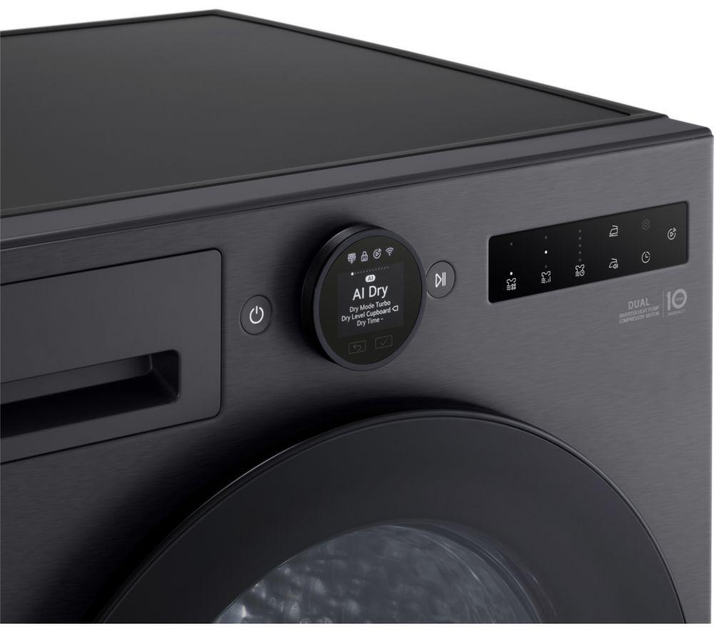 LG Series 7 AI Dry RHX7009TBB 9 kg Heat Pump Tumble Dryer - Matte Black image number 8 of 27