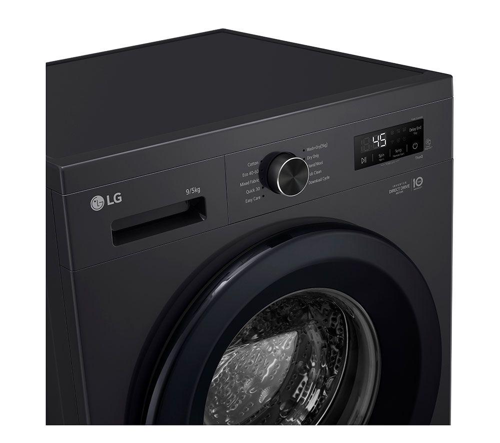 LG ELCTRNC Series 2 Direct Drive W4X1095NNK WiFi-enabled 9 kg Washer Dryer - Onyx Black image number 5 of 10