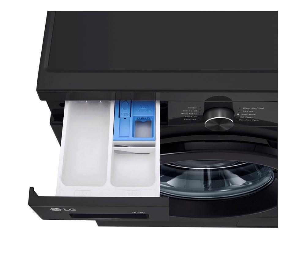 LG ELCTRNC Series 2 Direct Drive W4X1095NNK WiFi-enabled 9 kg Washer Dryer - Onyx Black image number 7 of 10
