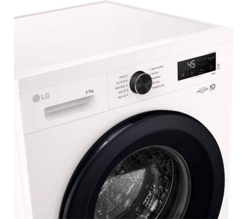 LG Series 2 Direct Drive W4X1095NWK WiFi-enabled 9 kg Washer Dryer - White image number 4 of 25