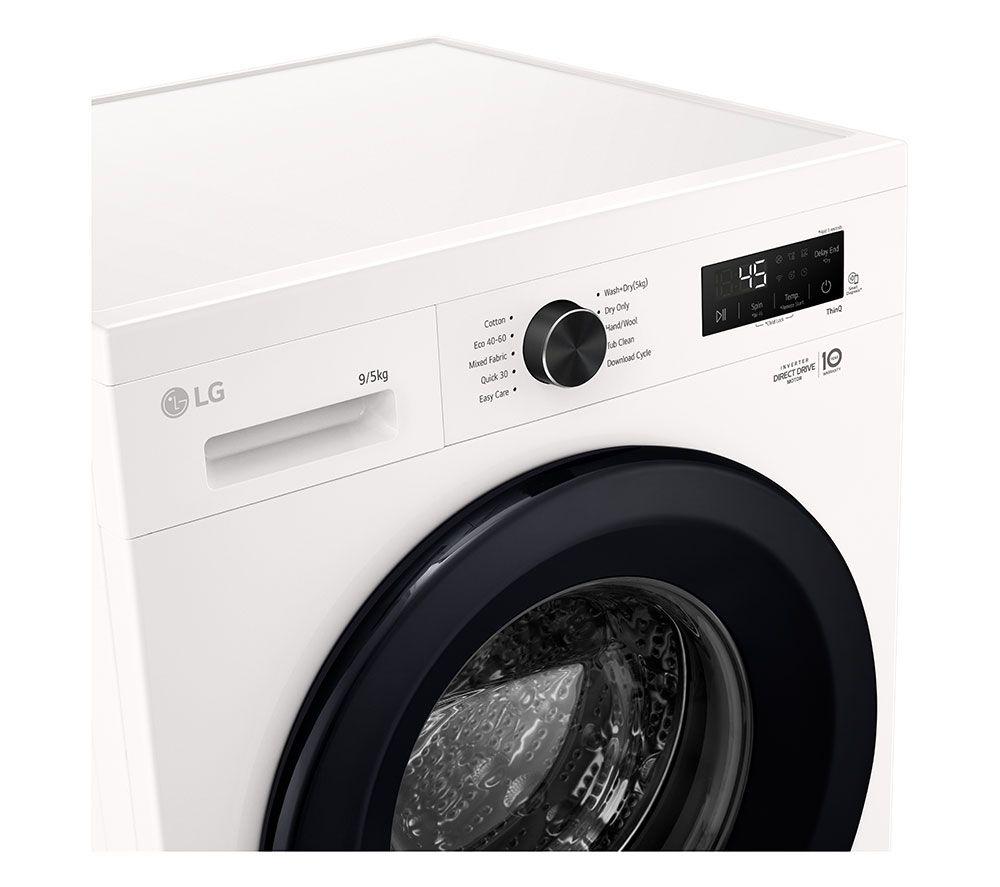 LG Series 2 Direct Drive W4X1095NWK WiFi-enabled 9 kg Washer Dryer - White image number 11 of 25