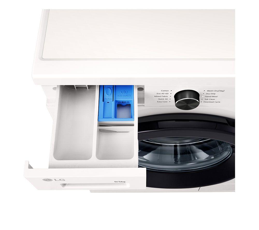 LG Series 2 Direct Drive W4X1095NWK WiFi-enabled 9 kg Washer Dryer - White image number 13 of 25