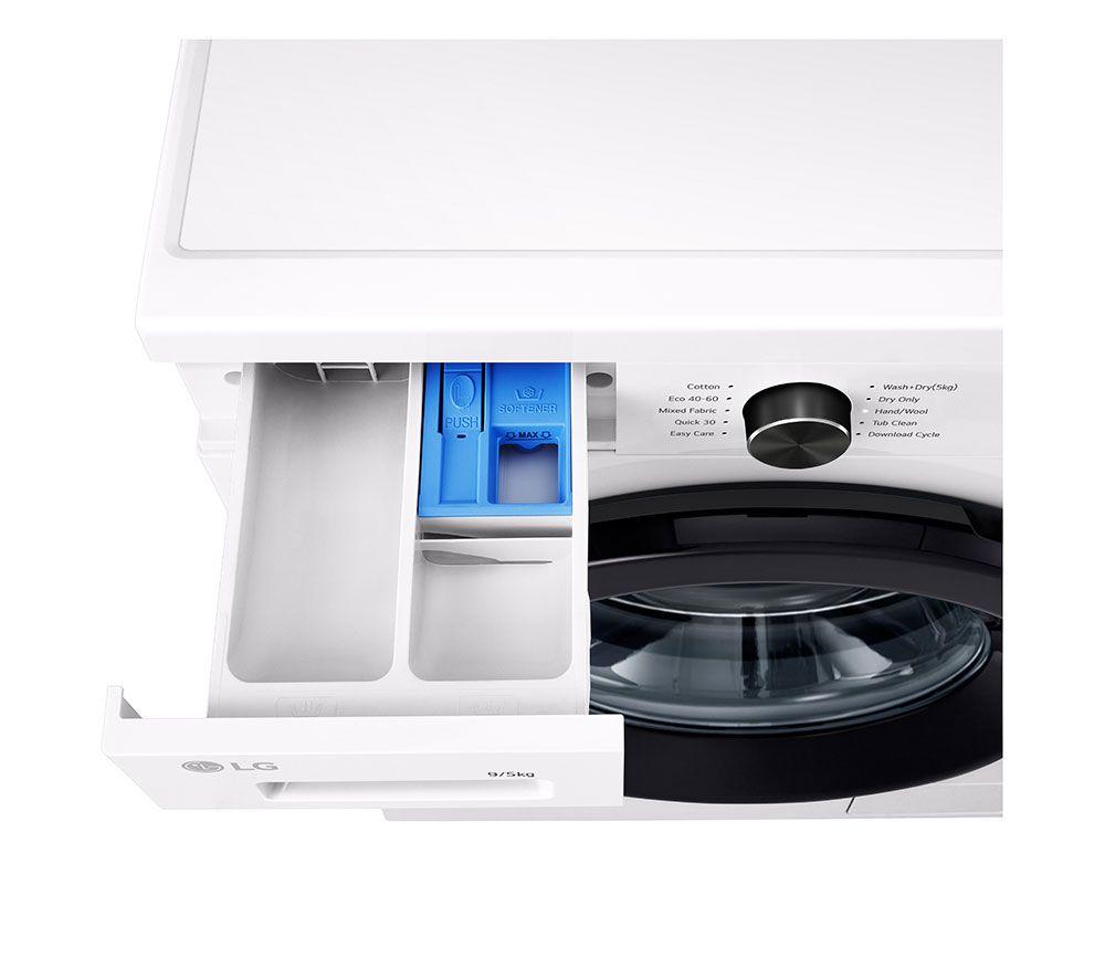 LG Series 2 Direct Drive W4X1095NWK WiFi-enabled 9 kg Washer Dryer - White image number 21 of 25