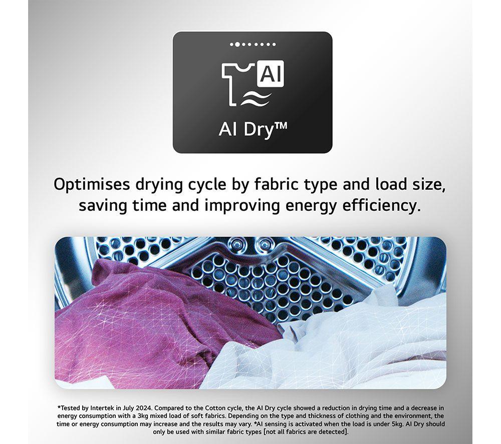 LG ELCTRNC Series 7 AI Dry RHX7010TBB 10 kg Heat Pump Tumble Dryer - Matte Black image number 6 of 19