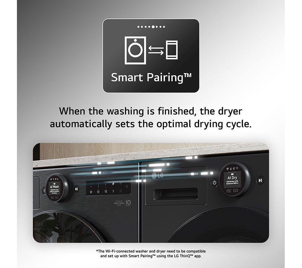 LG ELCTRNC Series 7 AI Dry RHX7010TBB 10 kg Heat Pump Tumble Dryer - Matte Black image number 9 of 19