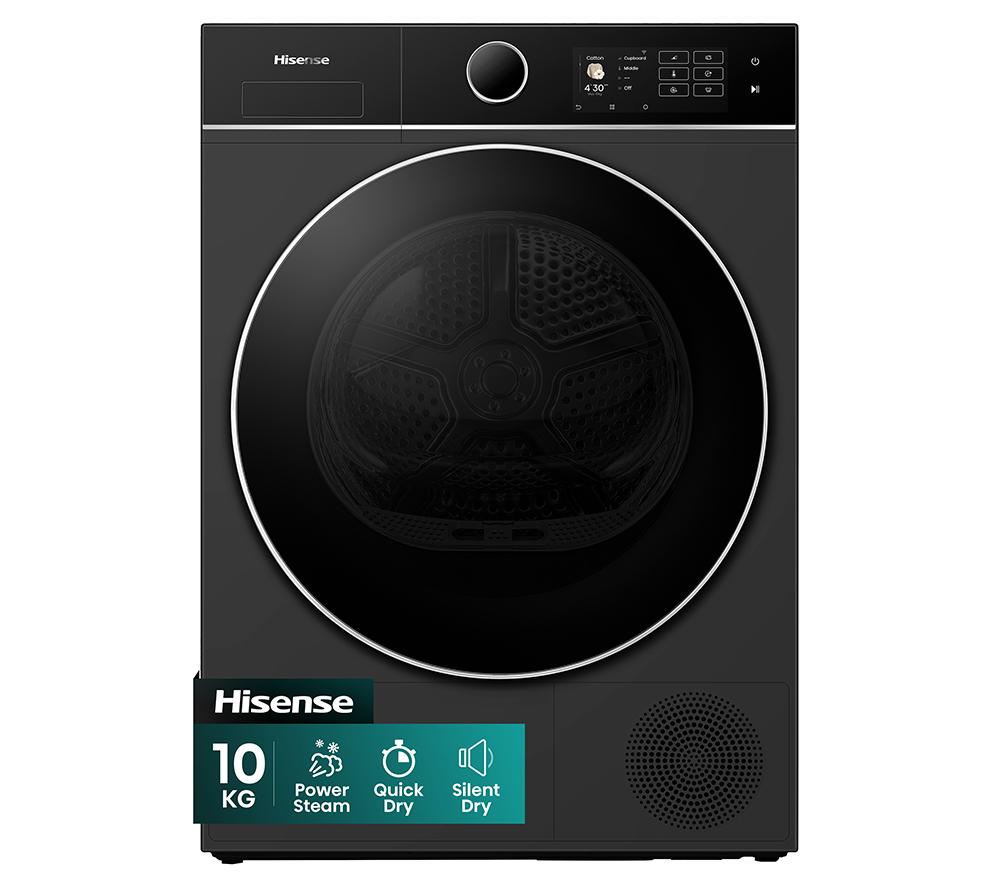 HISENSE 5i Series DH5I104BBAB WiFi-enabled 10 kg Heat Pump Tumble Dryer - Black, Black