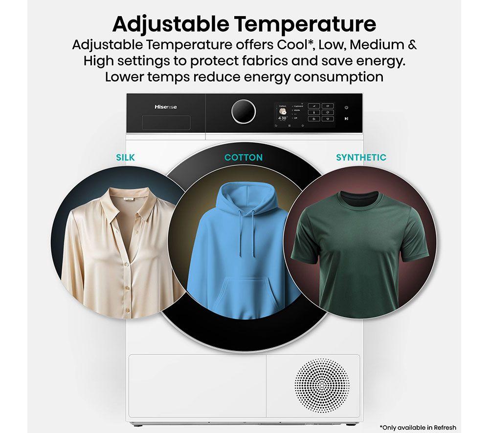 HISENSE 5i Series DH5I104BWAB WiFi-enabled 10 kg Heat Pump Tumble Dryer - White image number 17 of 20