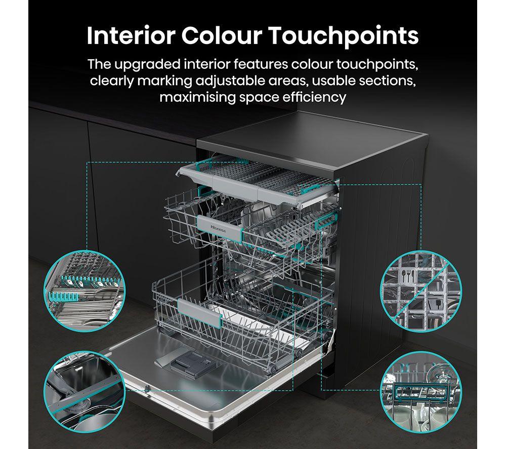 HISENSE HS663A90BXUK Full-size Dishwasher - Black Inox image number 5 of 22