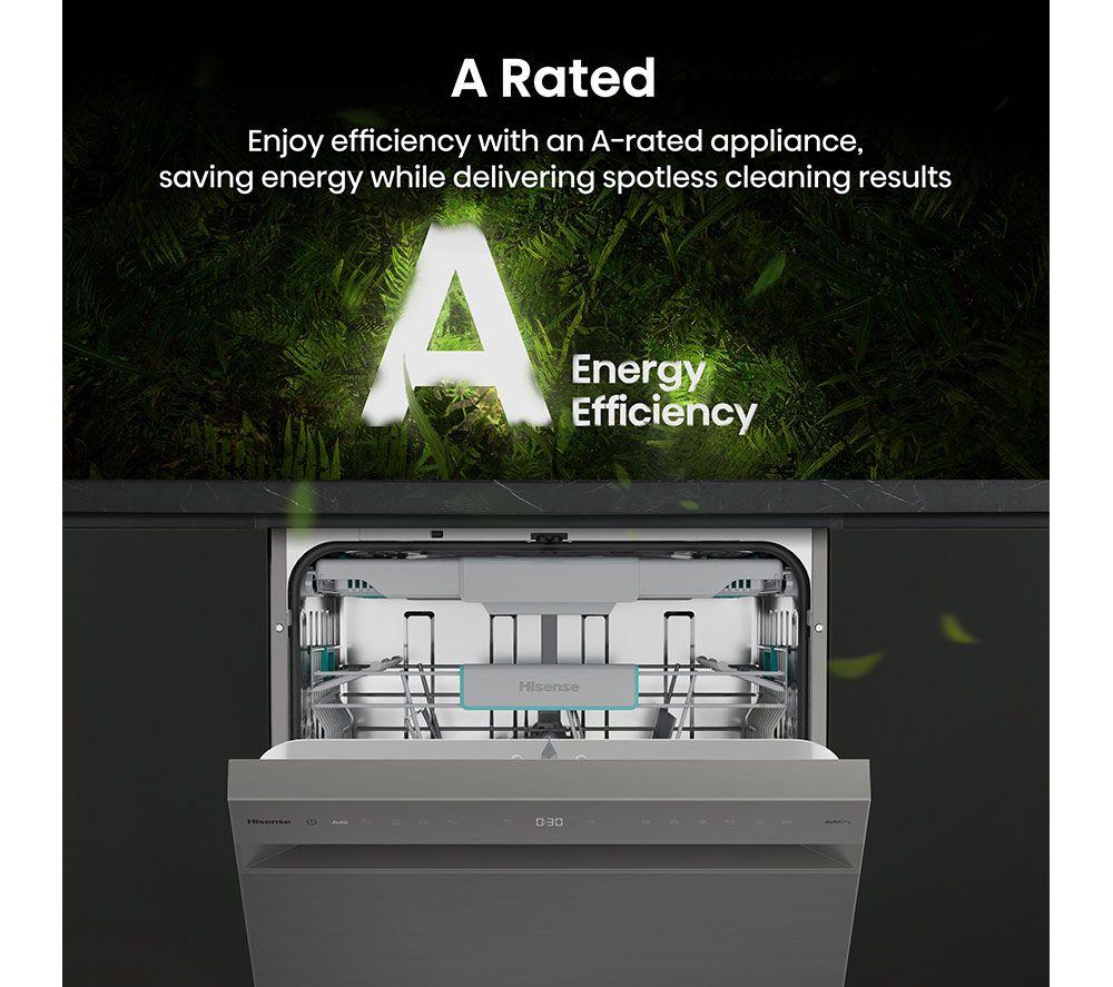 HISENSE HS663A90XUK Full-size Dishwasher - Stainless Steel image number 3 of 20
