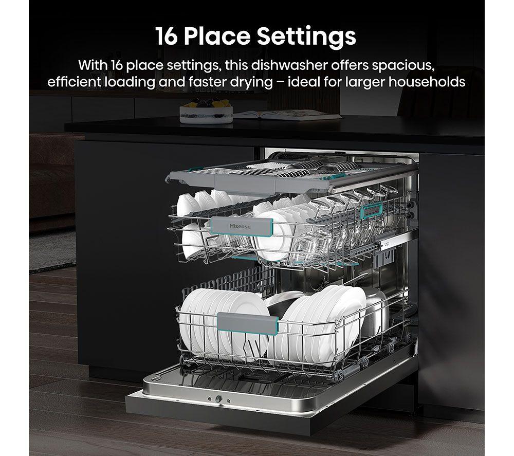 HISENSE HS663A90XUK Full-size Dishwasher - Stainless Steel image number 4 of 20