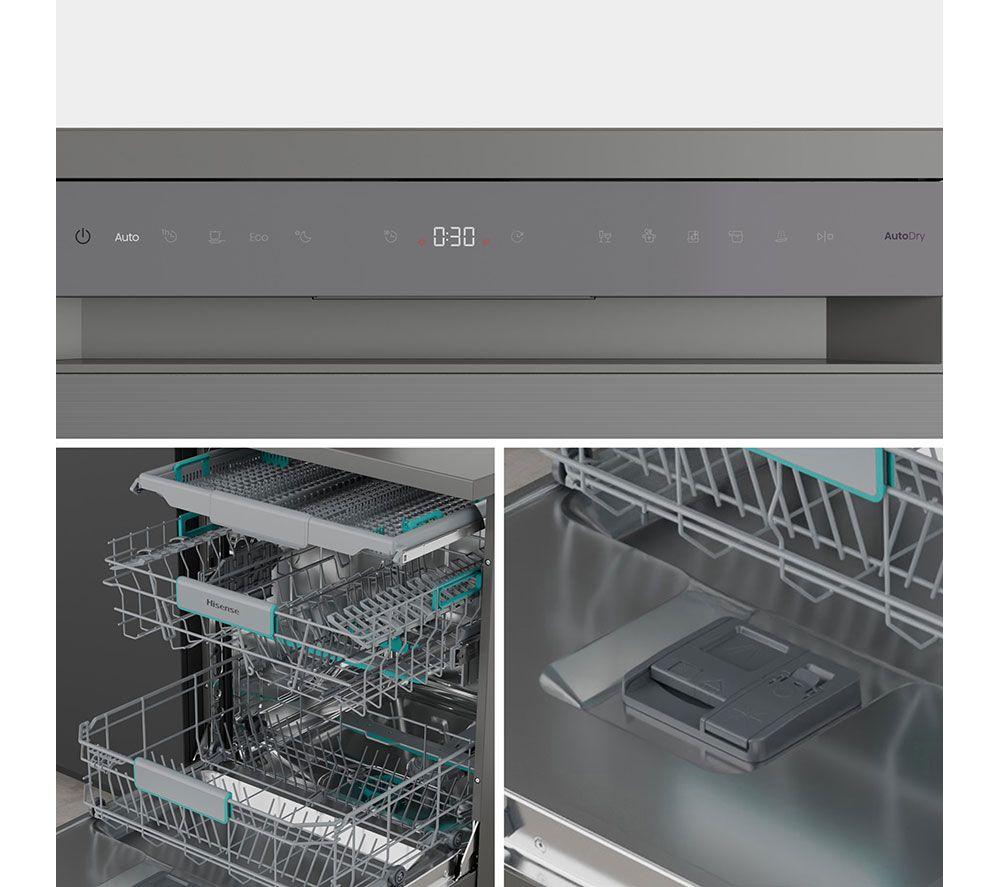 HISENSE HS663A90XUK Full-size Dishwasher - Stainless Steel image number 12 of 20
