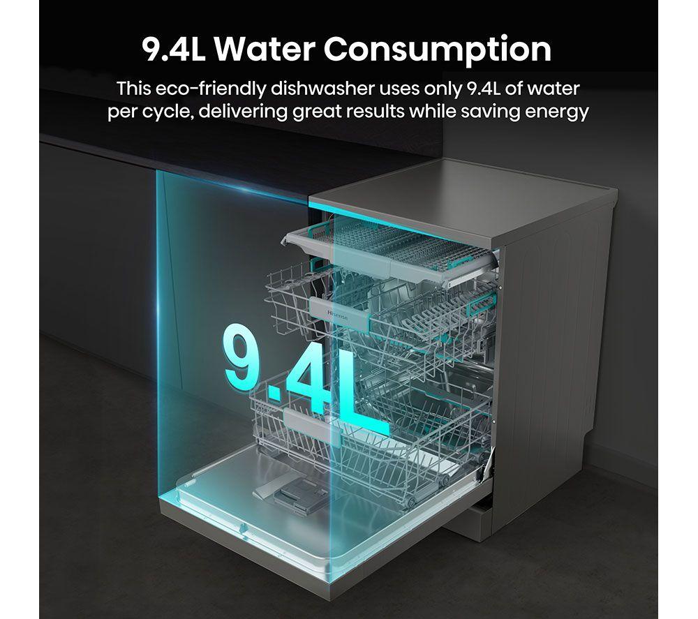 HISENSE HS663A90XUK Full-size Dishwasher - Stainless Steel image number 17 of 20